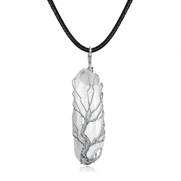 Natural Crystal Tree of Life Necklace