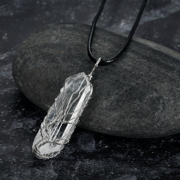 Natural Crystal Tree of Life Necklace