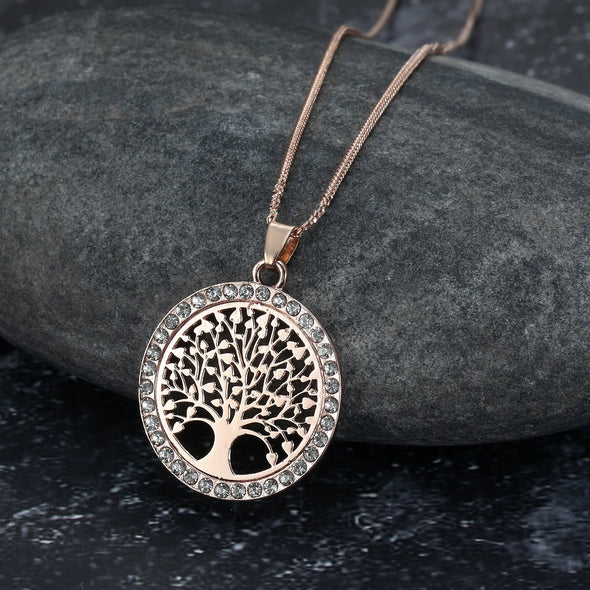 Tree of Life / Yggdrasil Ladies Pendant With Cubic Zirconia