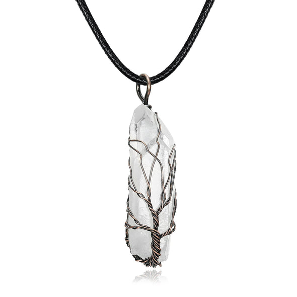 Natural Crystal Tree of Life Necklace