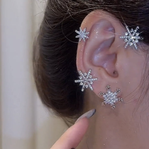 Zirconia Snowflake Earrings