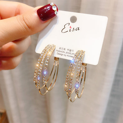 Rhinestone Hoop Earrings